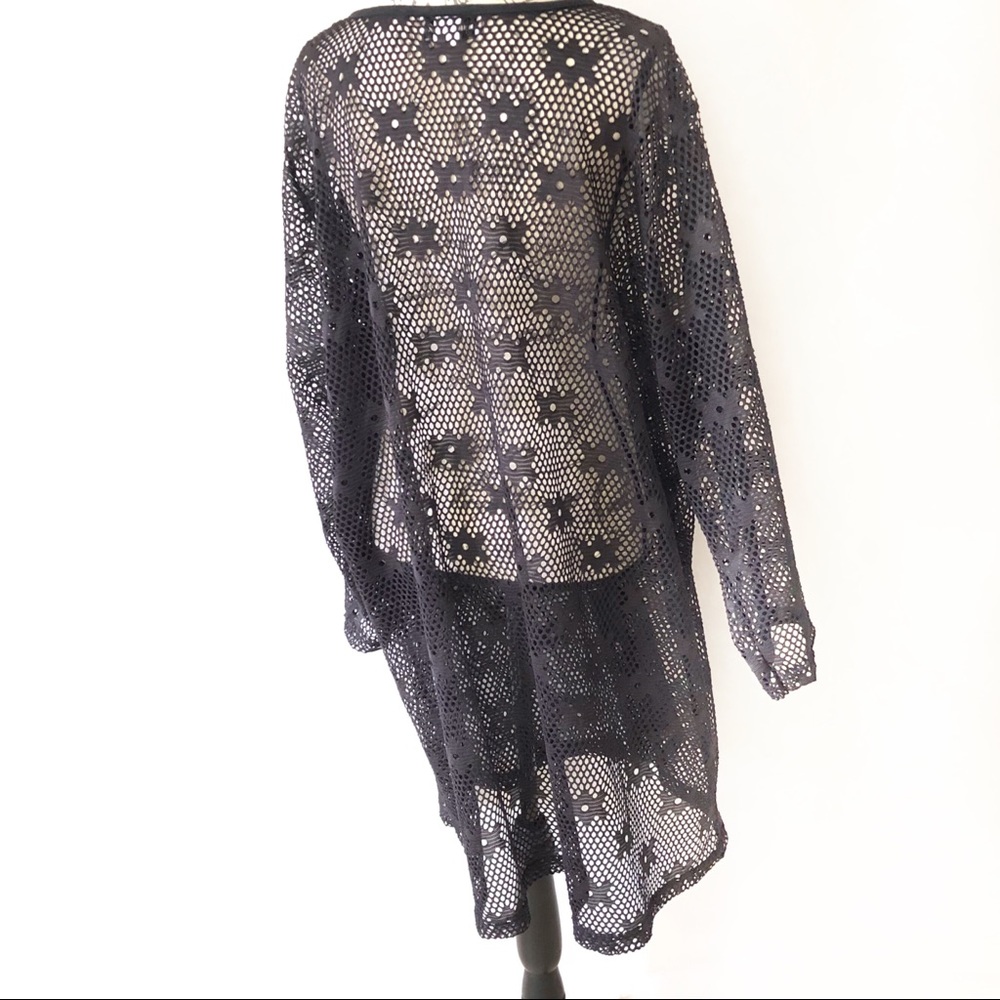 Jordan Taylor Mesh Cover Up Long Sleeve Beachwear Plus Tunic 1X - Picture 7 of 7